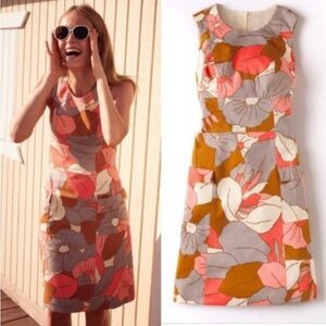 Boden Pink and Orange Sleeveless Sheath Dress